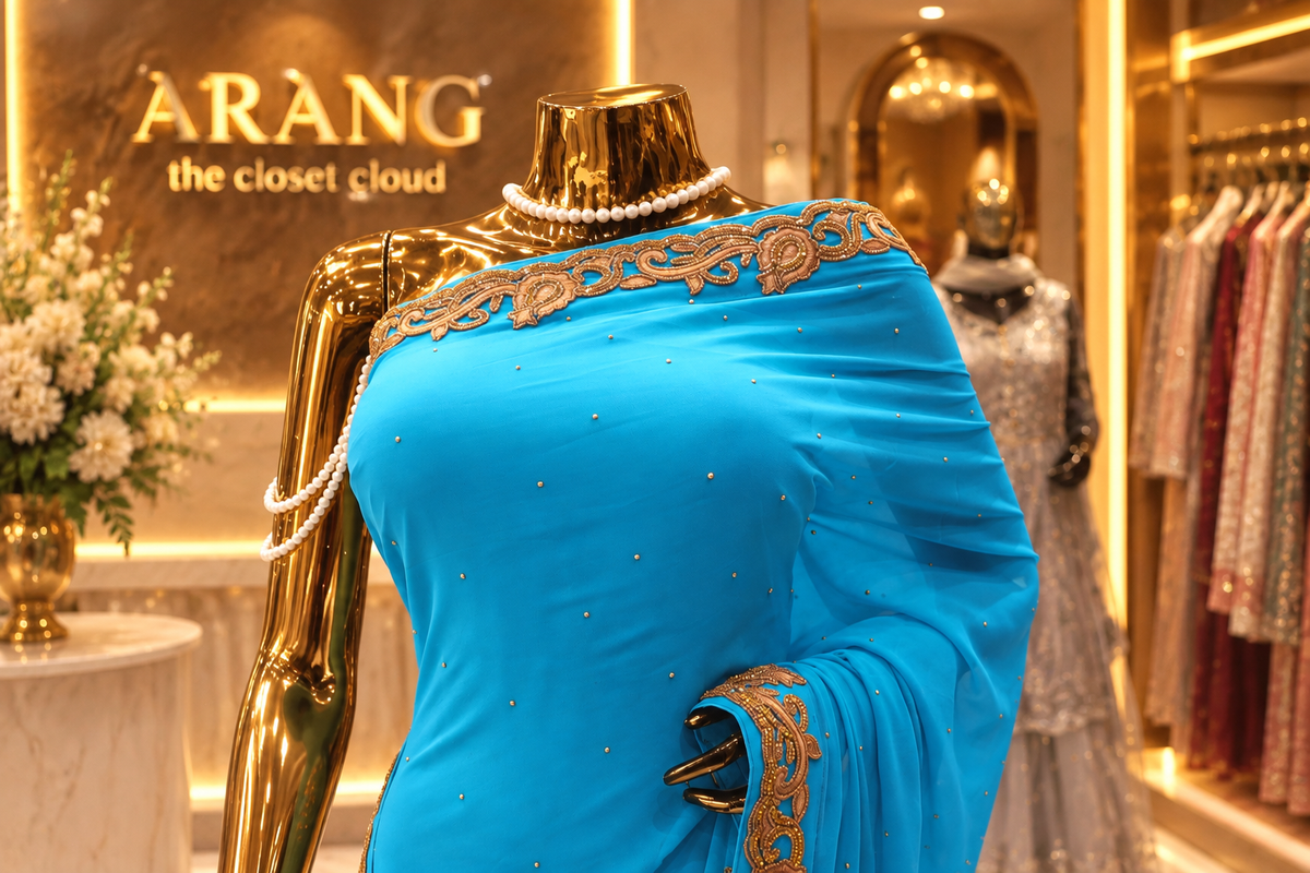 "The Azure Blue" Premium Designer Saree