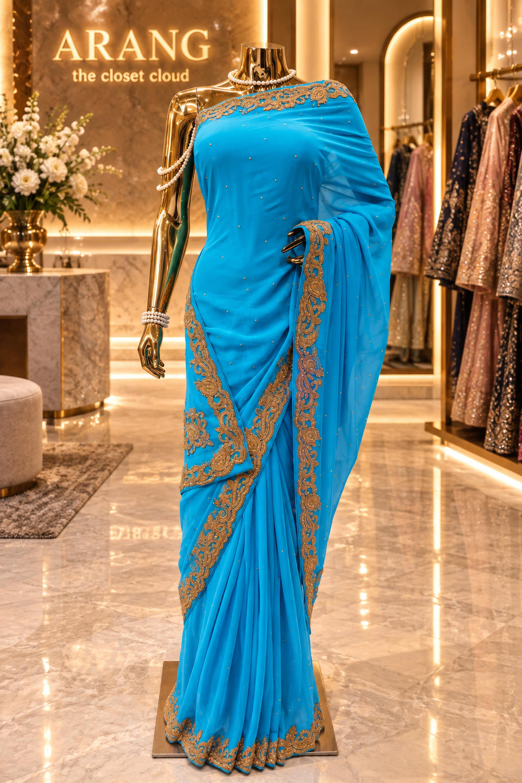 "The Azure Blue" Premium Designer Saree