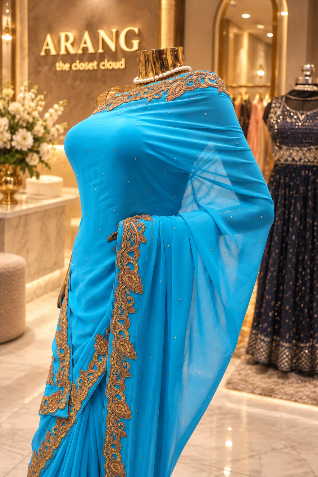 "The Azure Blue" Premium Designer Saree