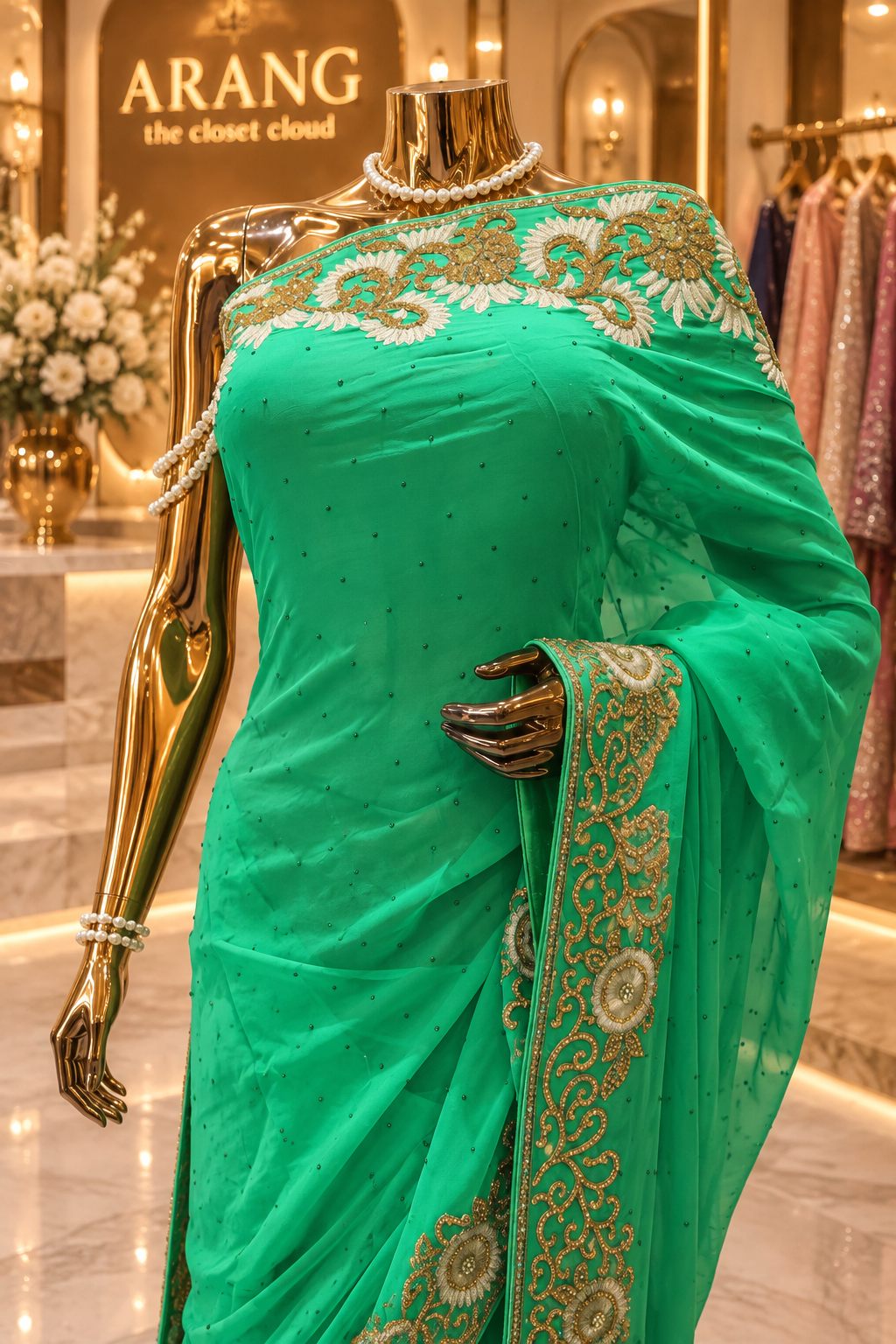 “The New Emerald Green” Premium Designer Saree