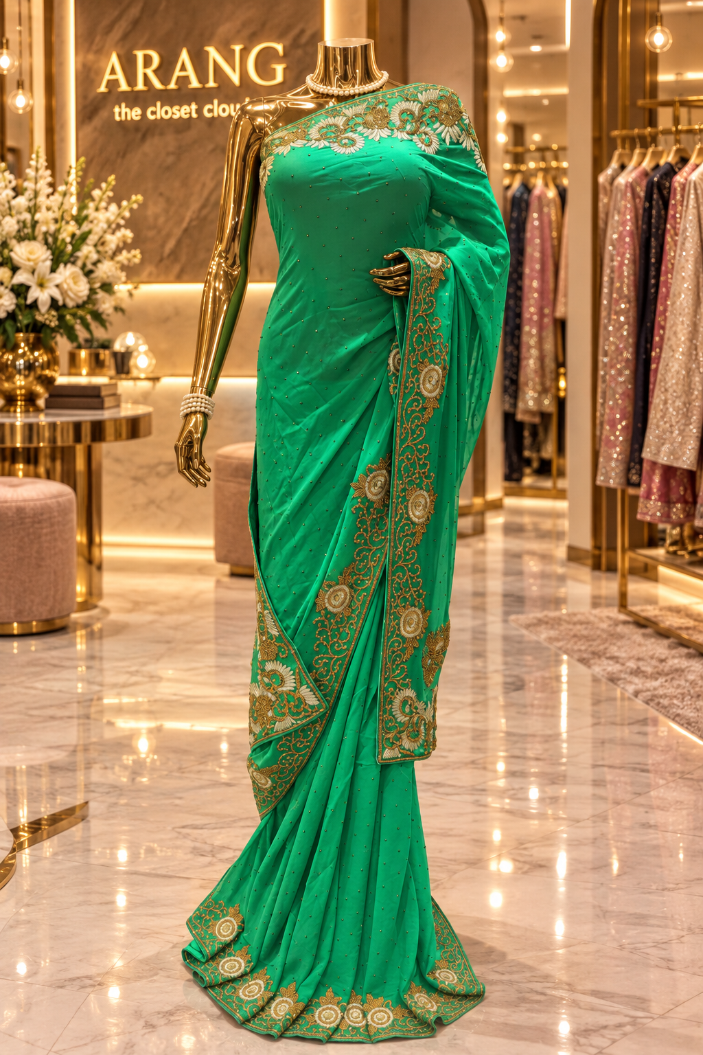 “The New Emerald Green” Premium Designer Saree