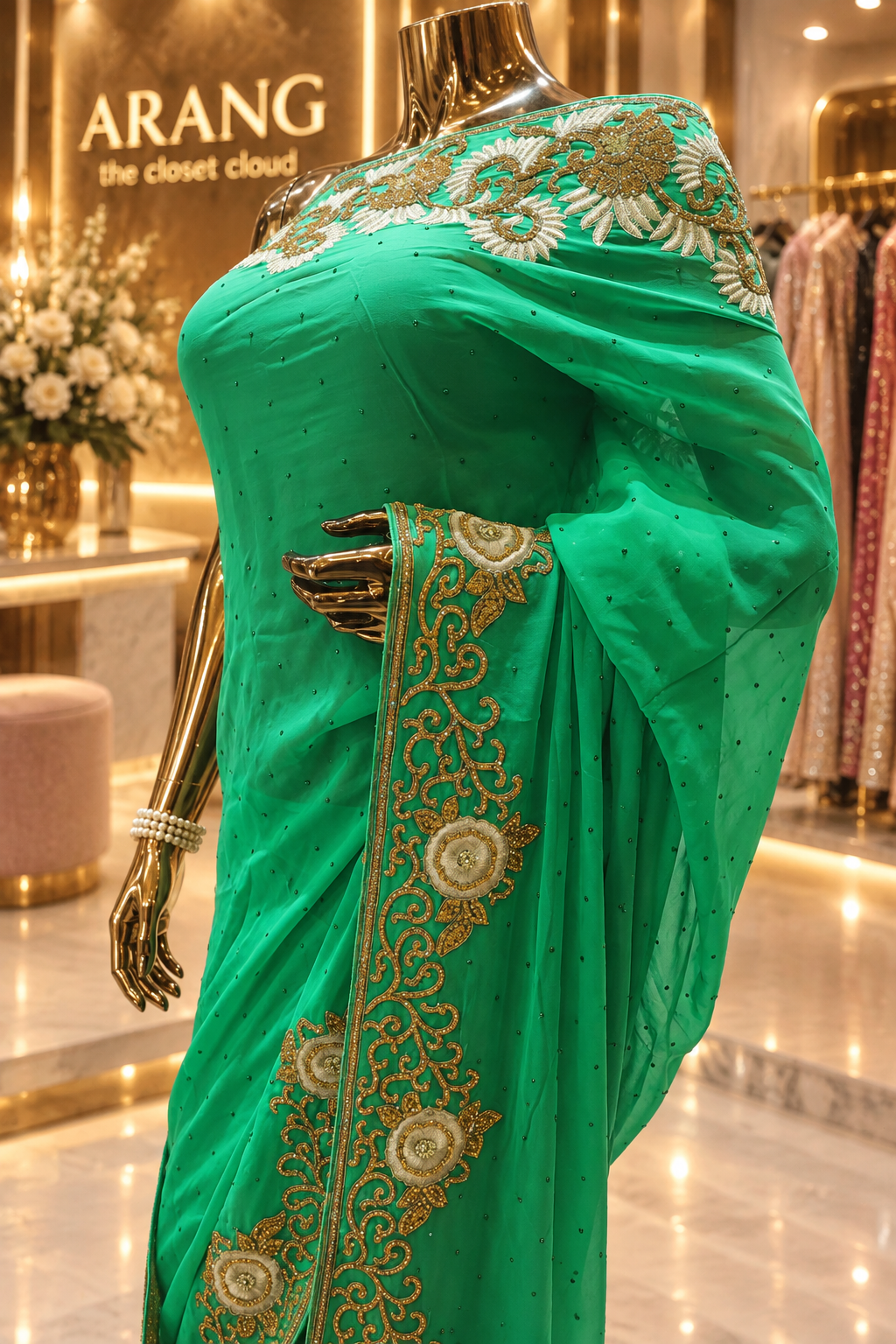 “The New Emerald Green” Premium Designer Saree