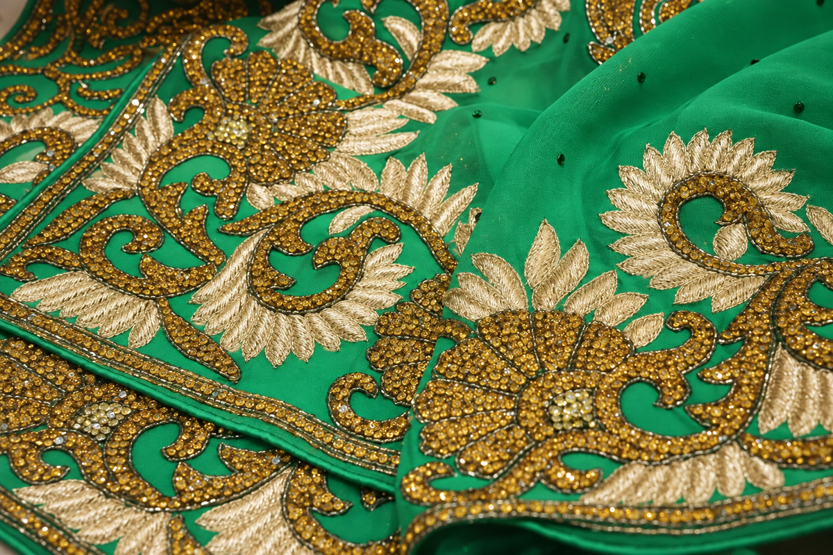 “The New Emerald Green” Premium Designer Saree