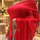“The Bright Red" Premium Designer Saree