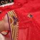 “The Bright Red" Premium Designer Saree