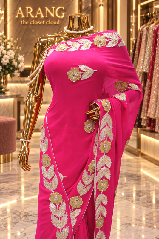"The Rani Pink" Premium Designer Saree