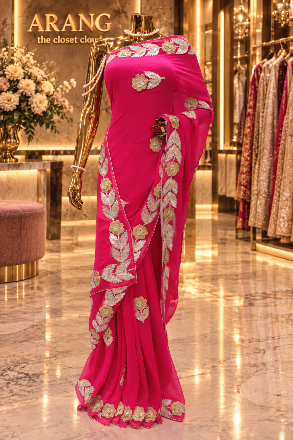 "The Rani Pink" Premium Designer Saree