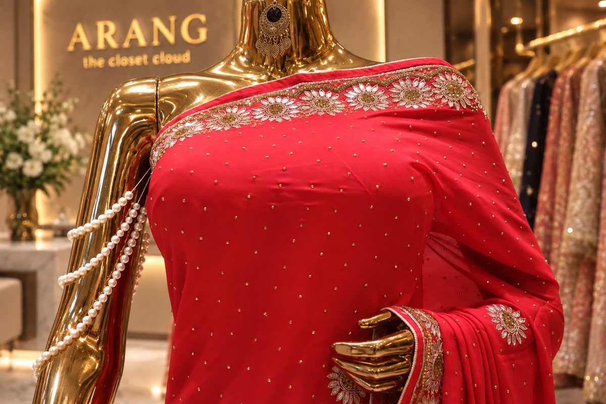 “The Scarlet Red” Premium Designer Saree