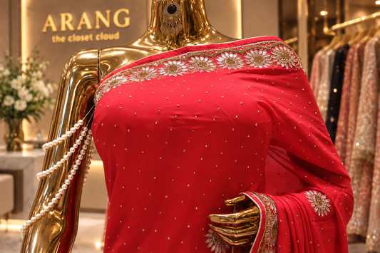 “The Scarlet Red” Premium Designer Saree