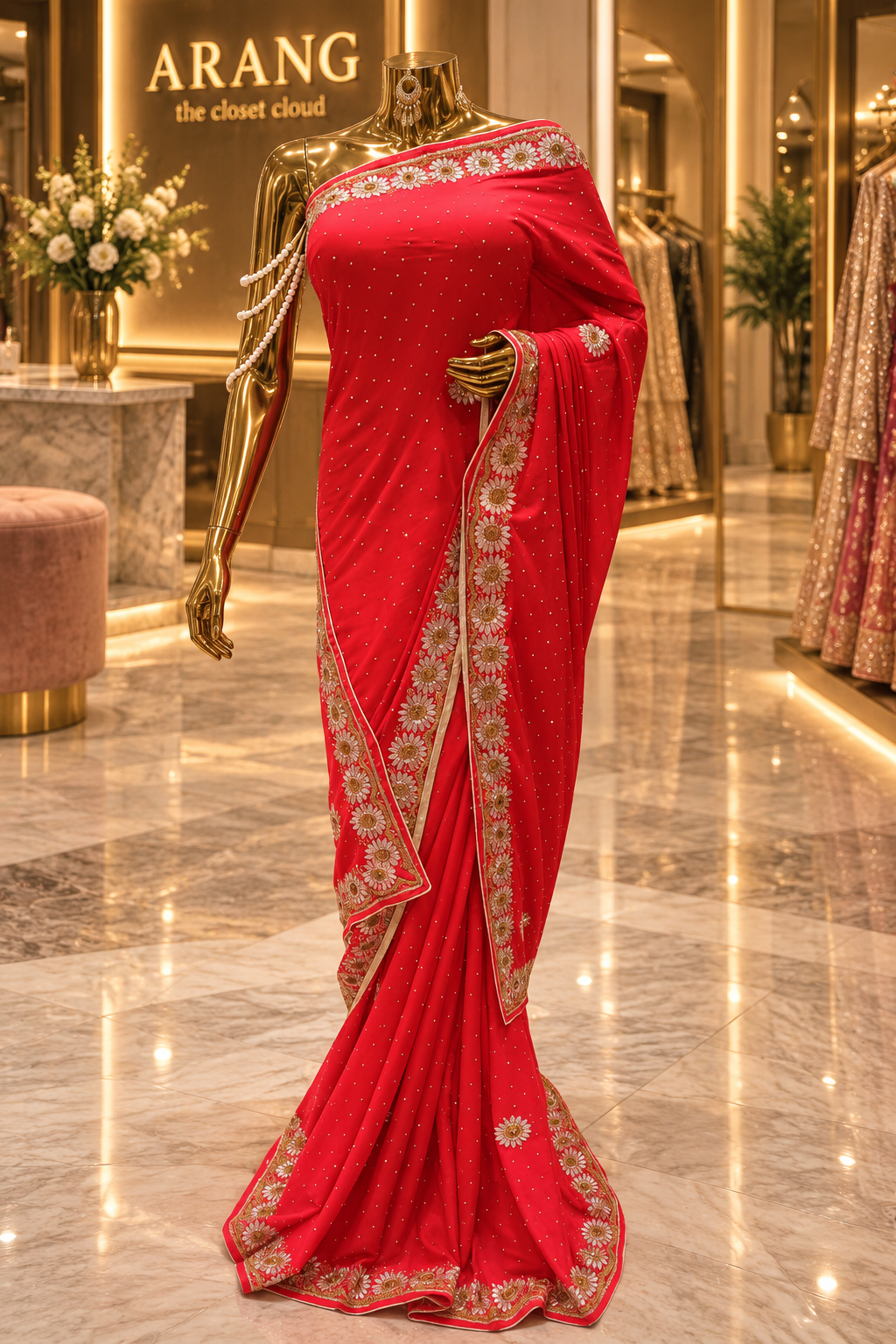 “The Scarlet Red” Premium Designer Saree