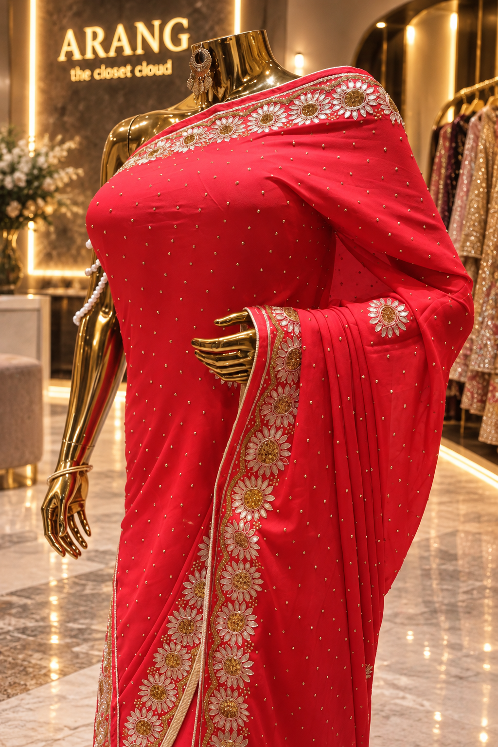 “The Scarlet Red” Premium Designer Saree