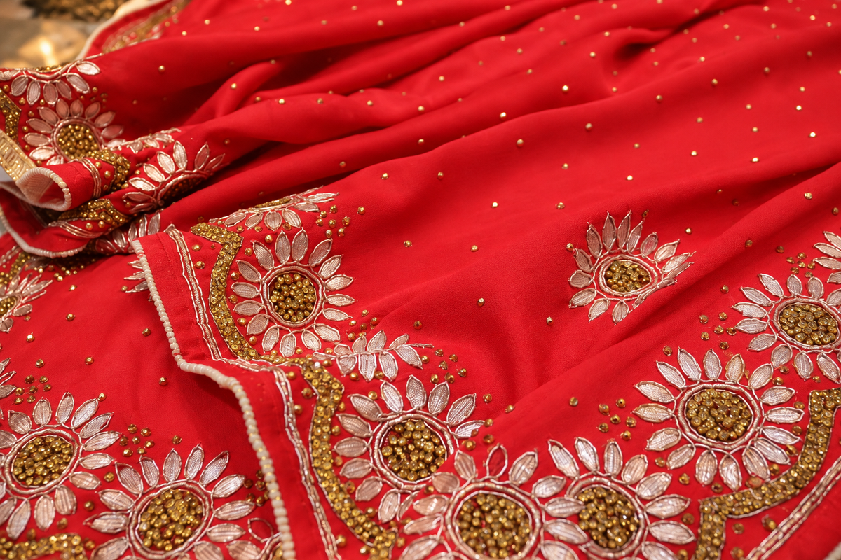 “The Scarlet Red” Premium Designer Saree
