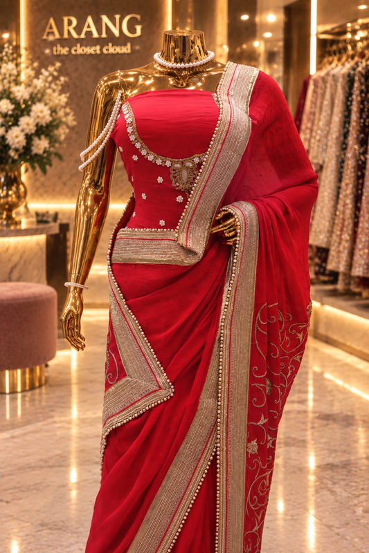 “The Red Mermaid” Premium Designer Saree