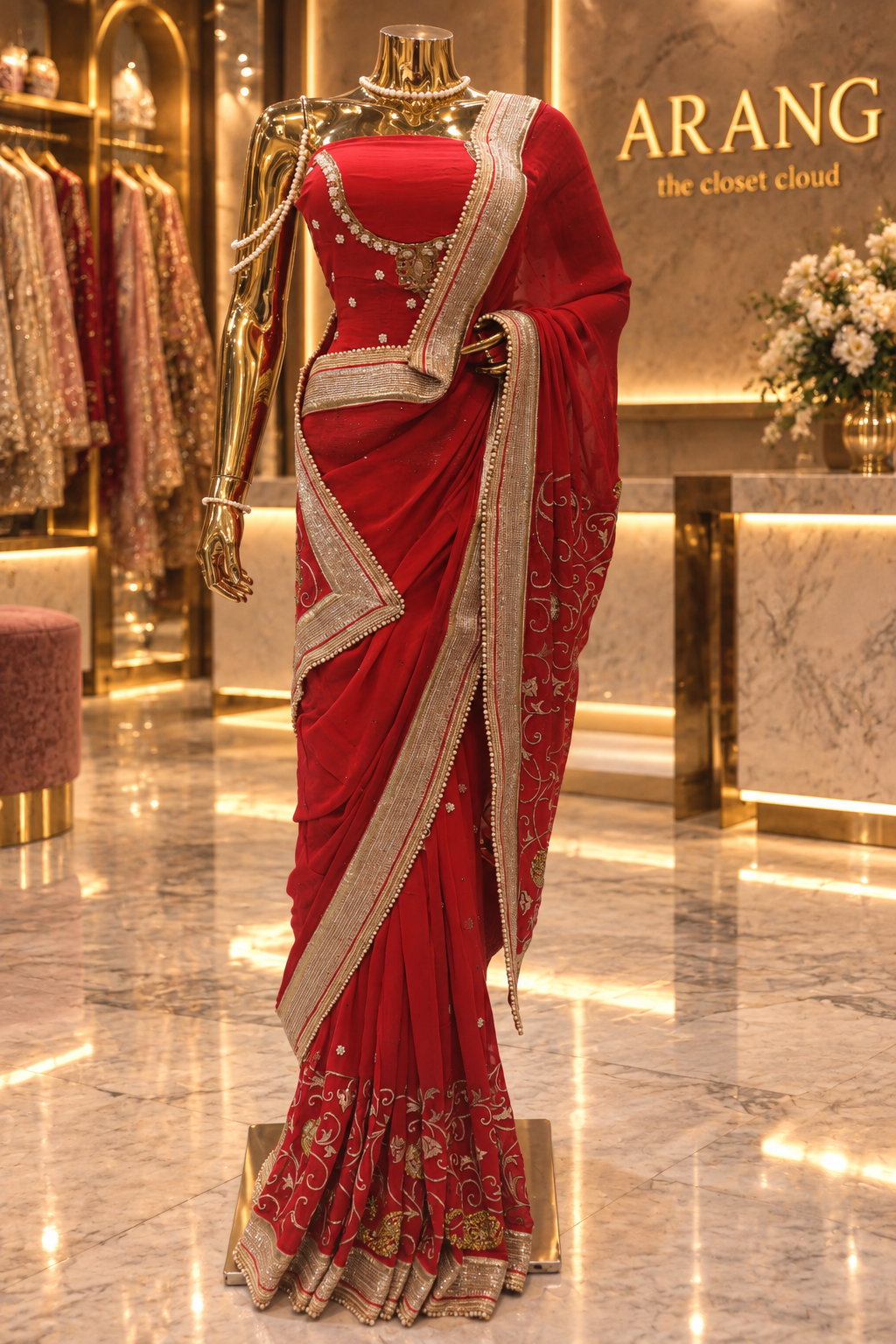 “The Red Mermaid” Premium Designer Saree