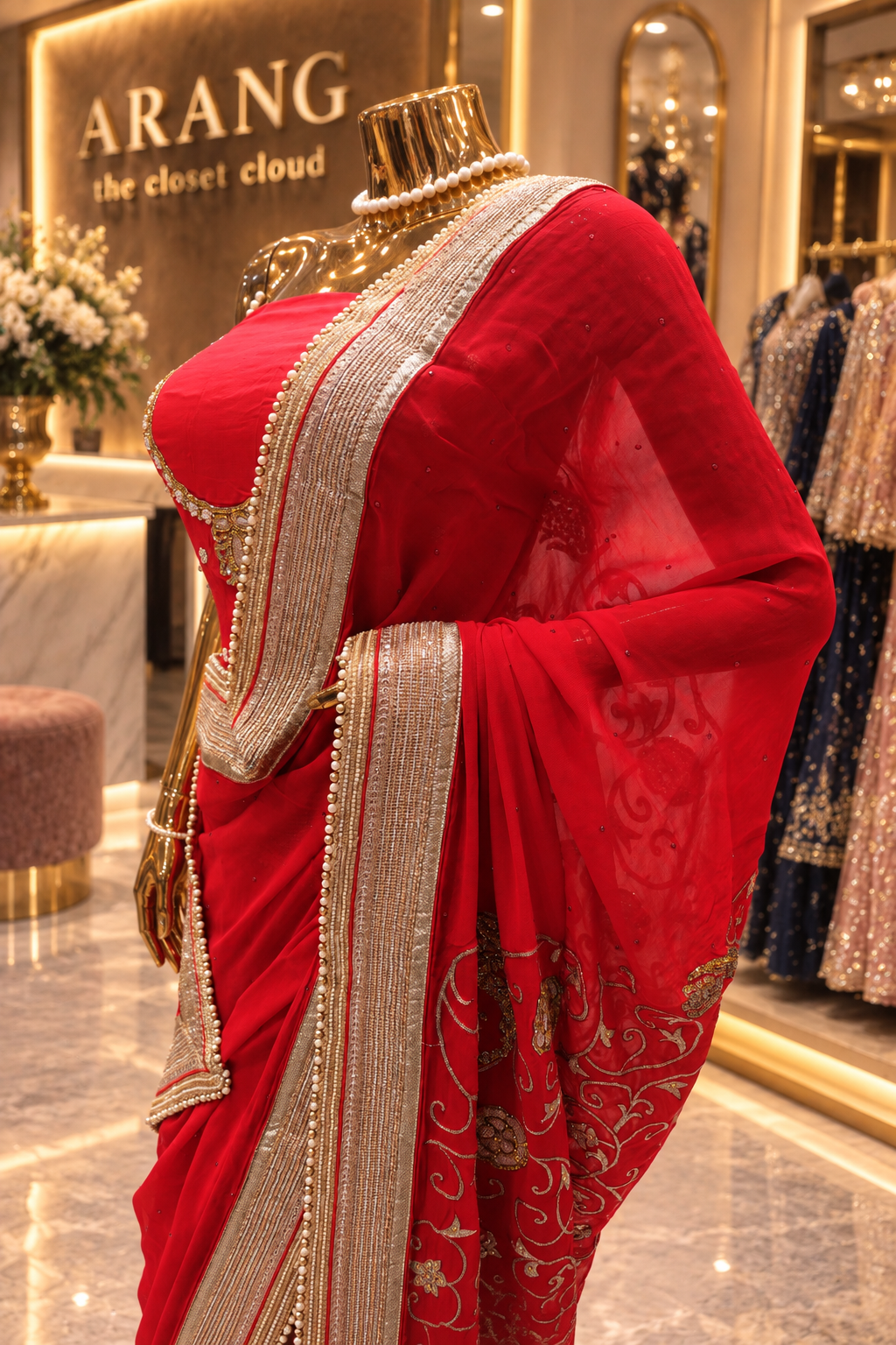 “The Red Mermaid” Premium Designer Saree