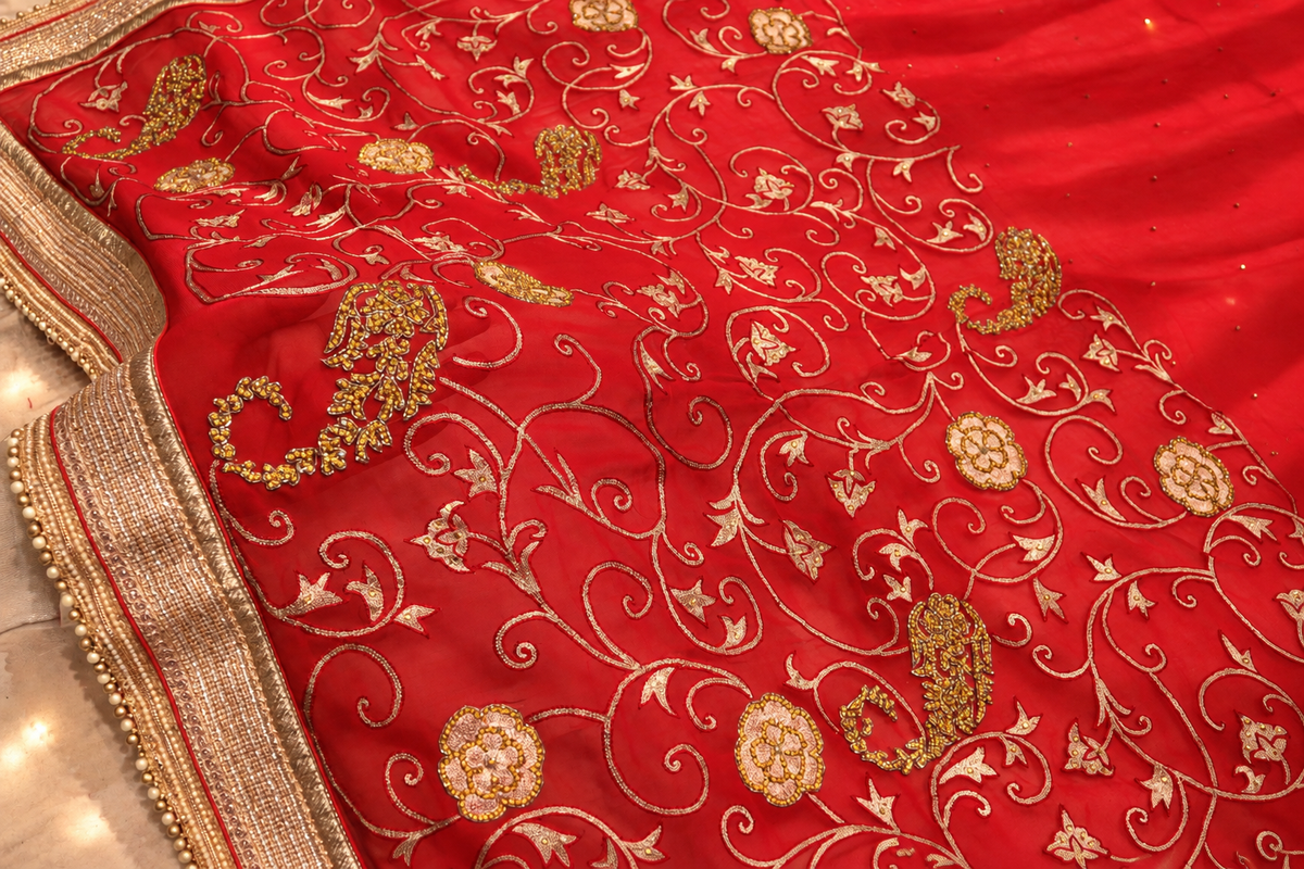 “The Red Mermaid” Premium Designer Saree