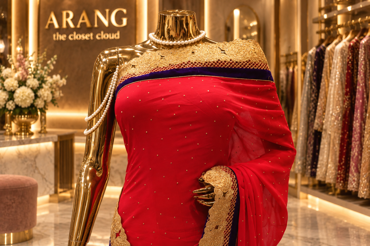 "The Red Rose" Premium Designer Saree