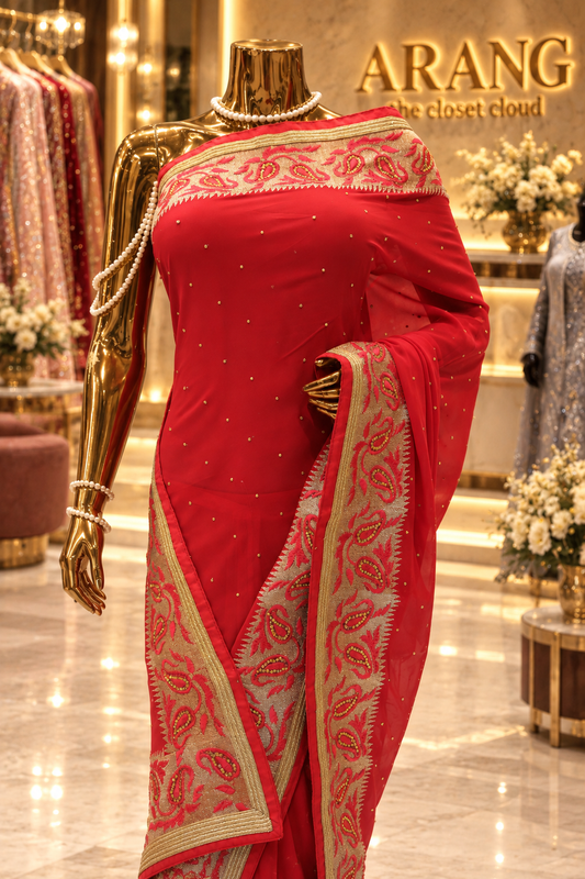 "The Pure Red" Premium Designer Saree