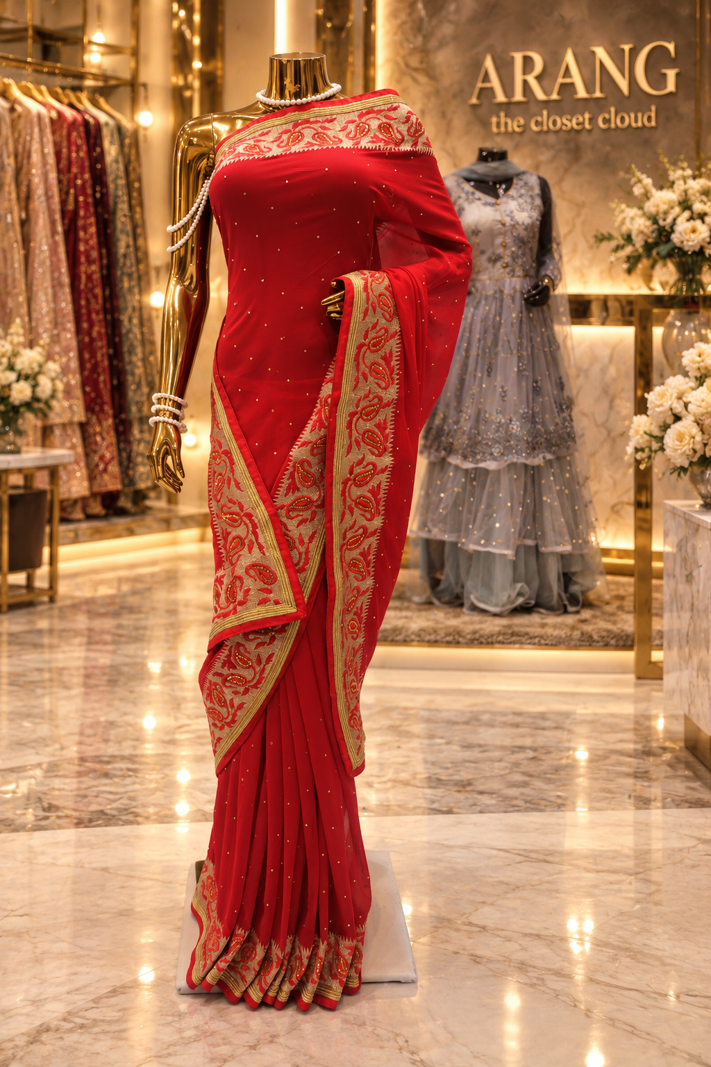 "The Pure Red" Premium Designer Saree