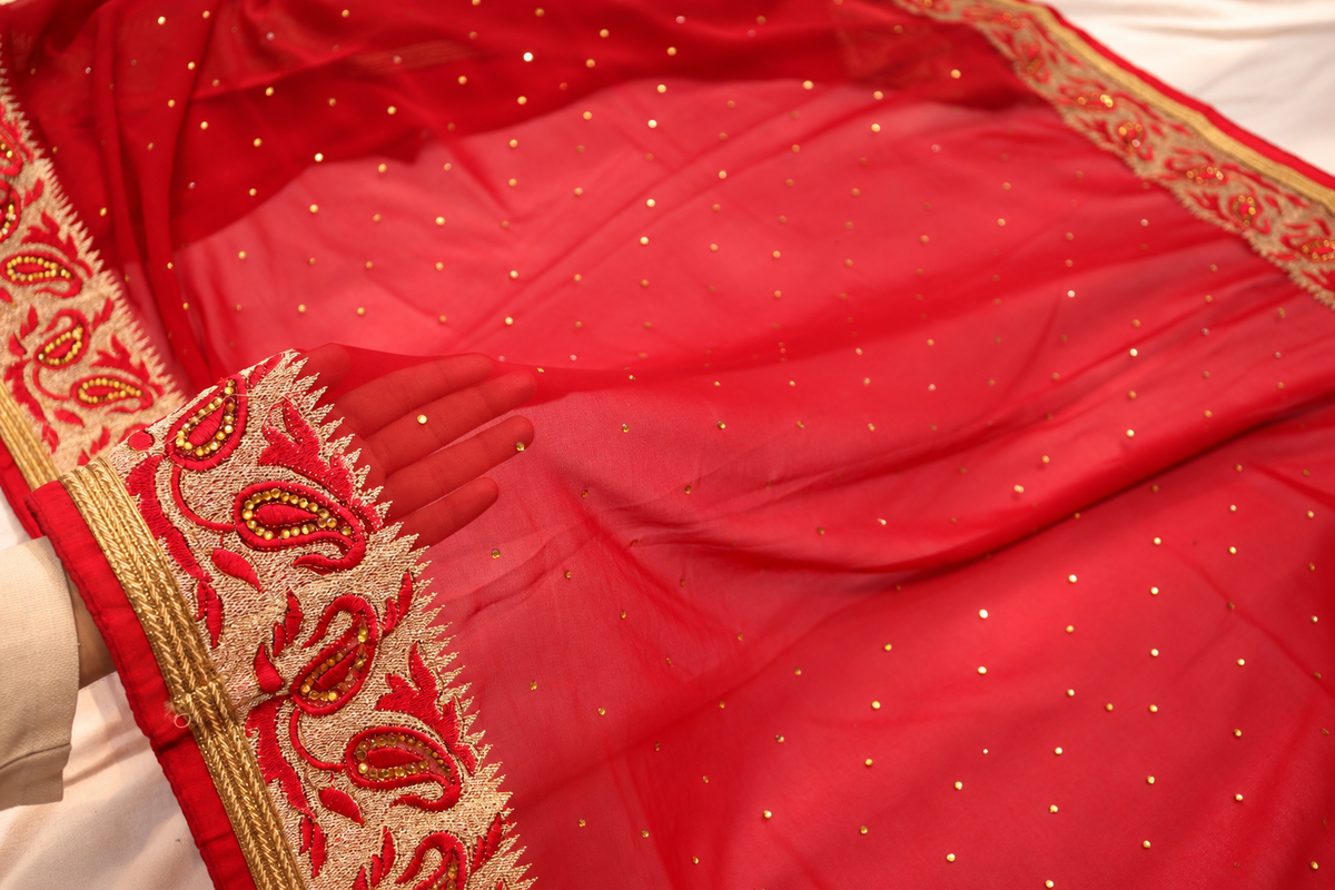 "The Pure Red" Premium Designer Saree