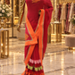 "The Crimson Flame" Premium Dual Shade Designer Saree
