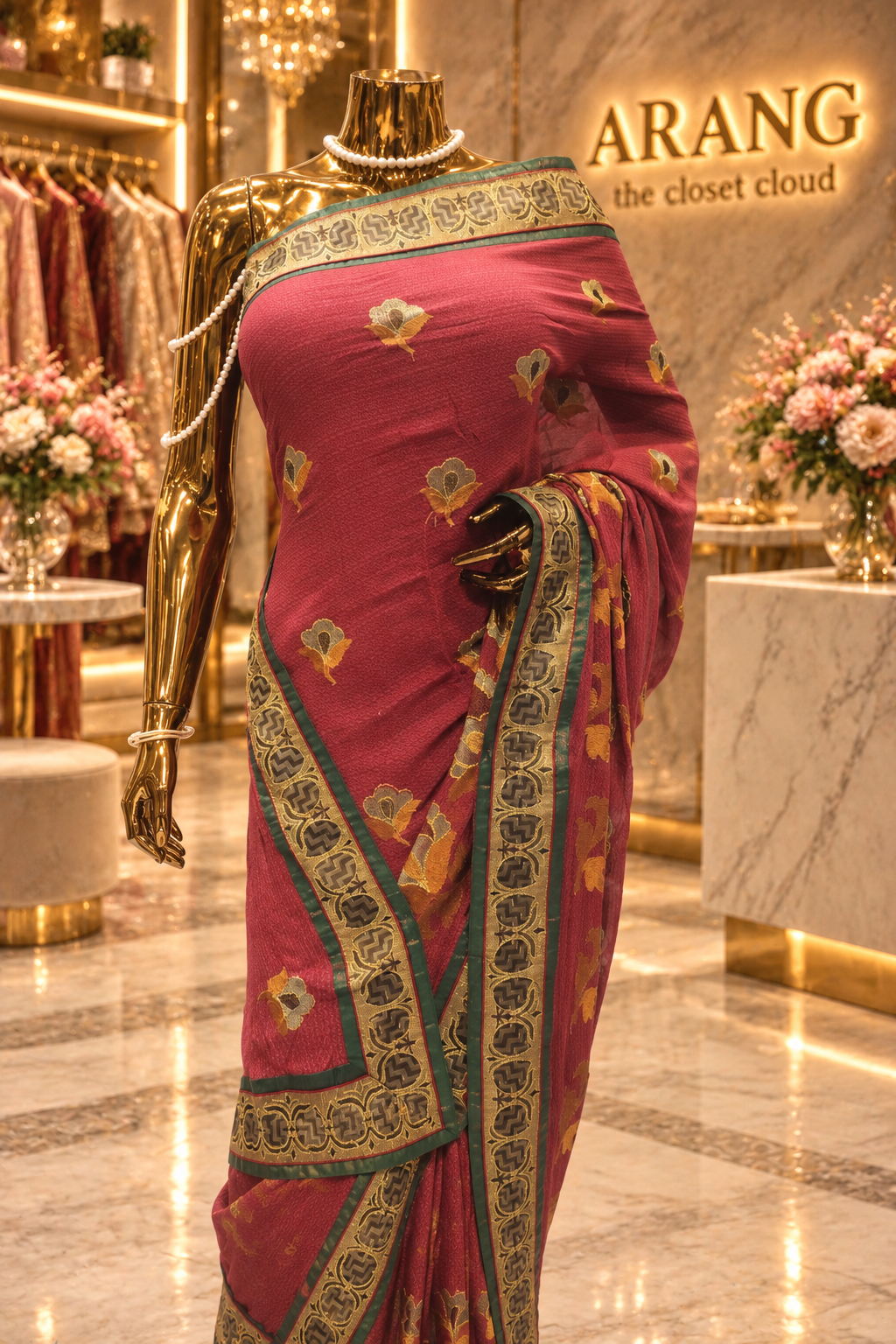 "The Berry Red" Premium Designer Saree