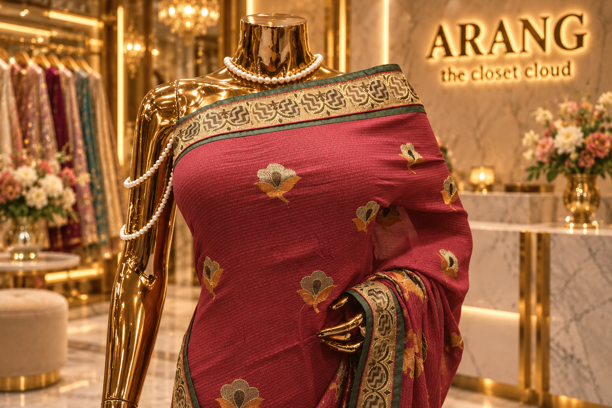 "The Berry Red" Premium Designer Saree