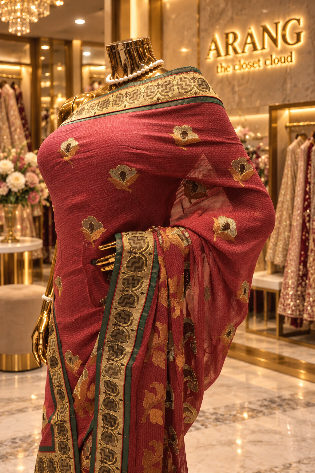 "The Berry Red" Premium Designer Saree