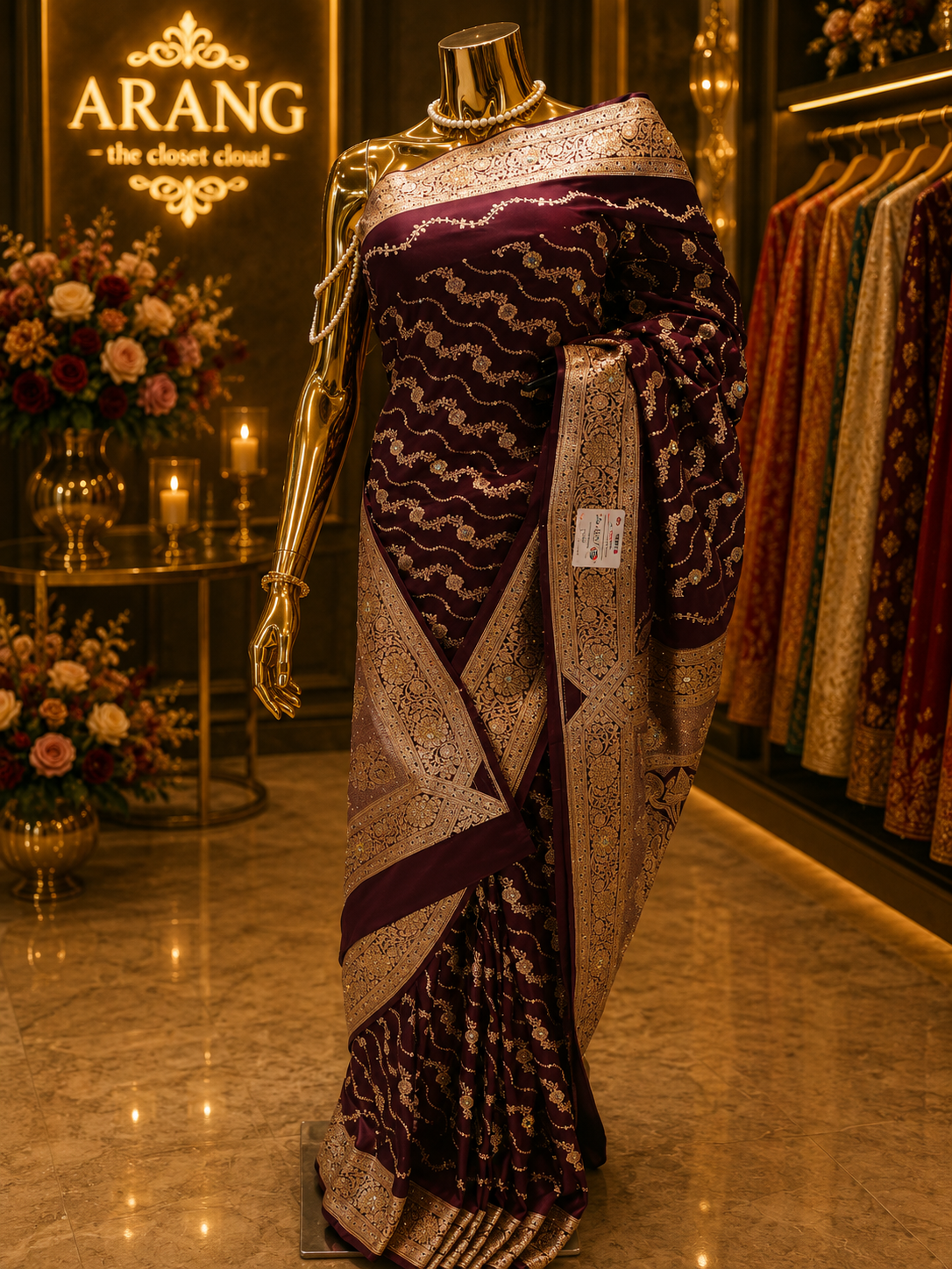 “The Dark Maroon” Premium Banarasi Katan Silk Saree
