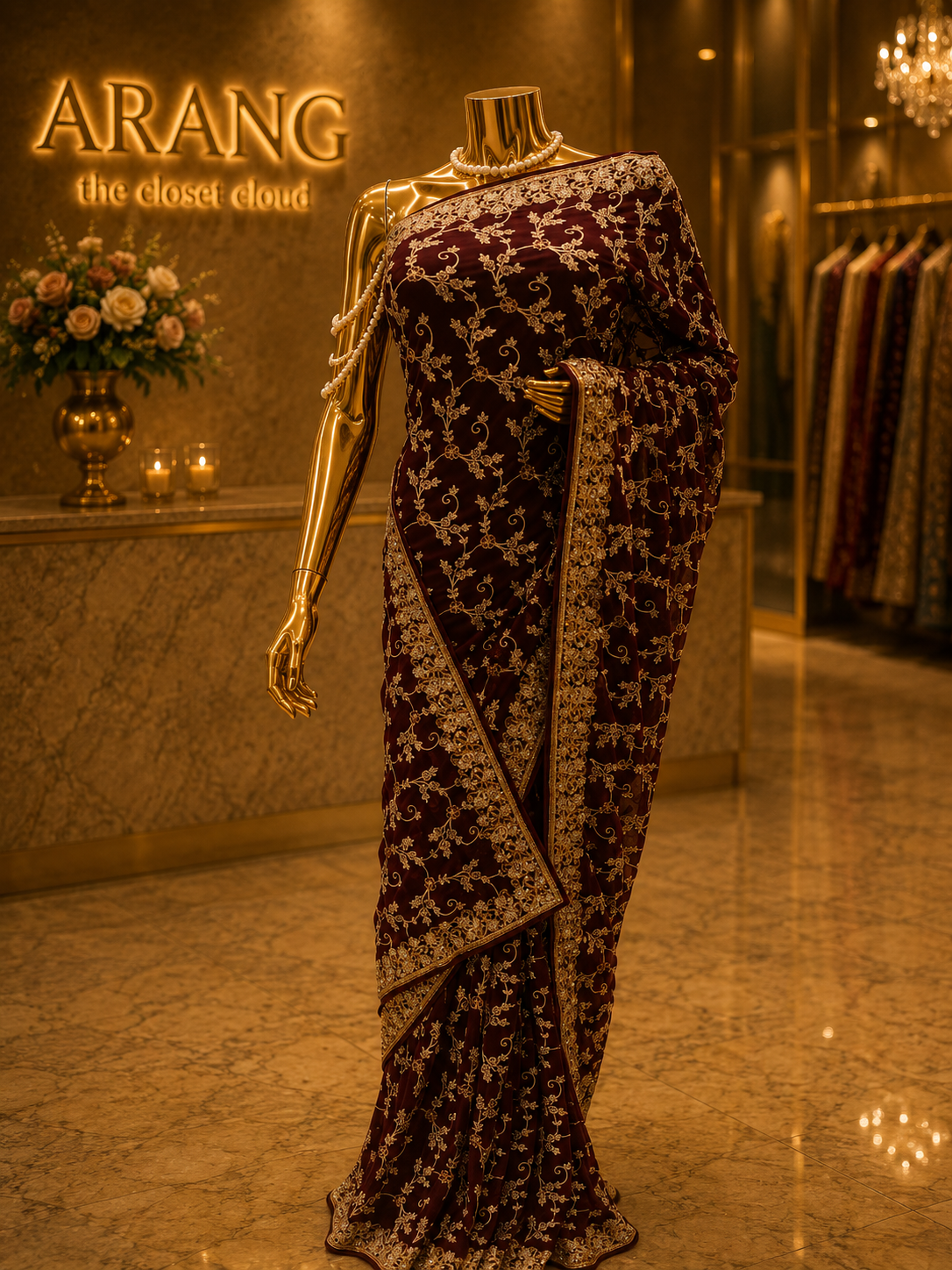 “The Mulberry Splash” Premium Designer Saree