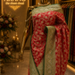 “The Turkish Red Duet” Premium Banarasi Silk Saree