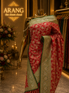 “The Turkish Red Duet” Premium Banarasi Silk Saree