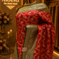 “The Turkish Red Duet” Premium Banarasi Silk Saree
