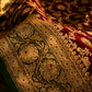 “The Deep Maroon & Emerald Green" Premium Banarasi Silk Saree