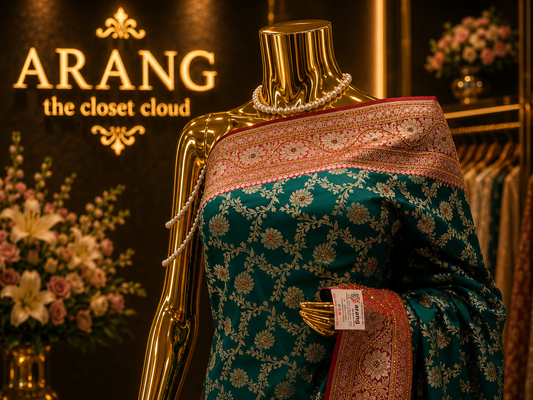 “The Persian Green” Premium Banarasi Silk Sare
