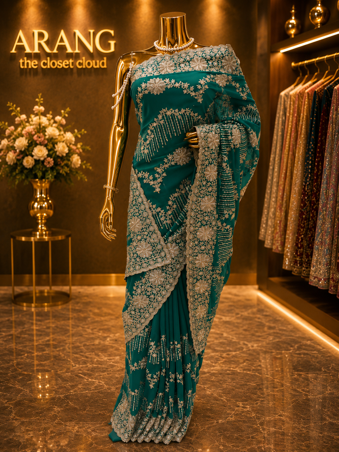 “The Cerulean Blue” Premium Designer Saree