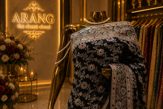 “The Midnight Black” Premium Banarasi Silk Saree