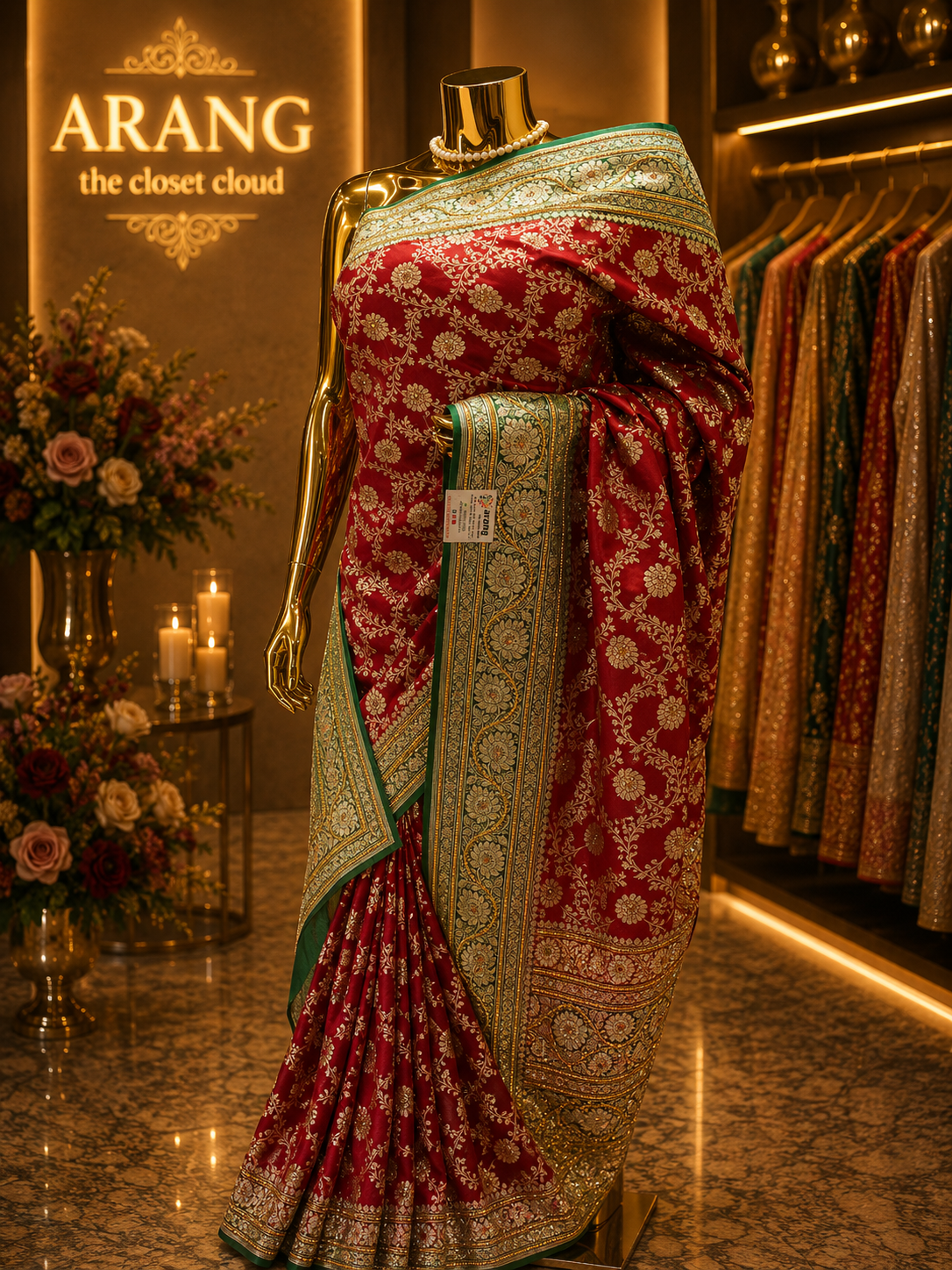 “The Mahogany Duet” Premium Banarasi Silk Saree