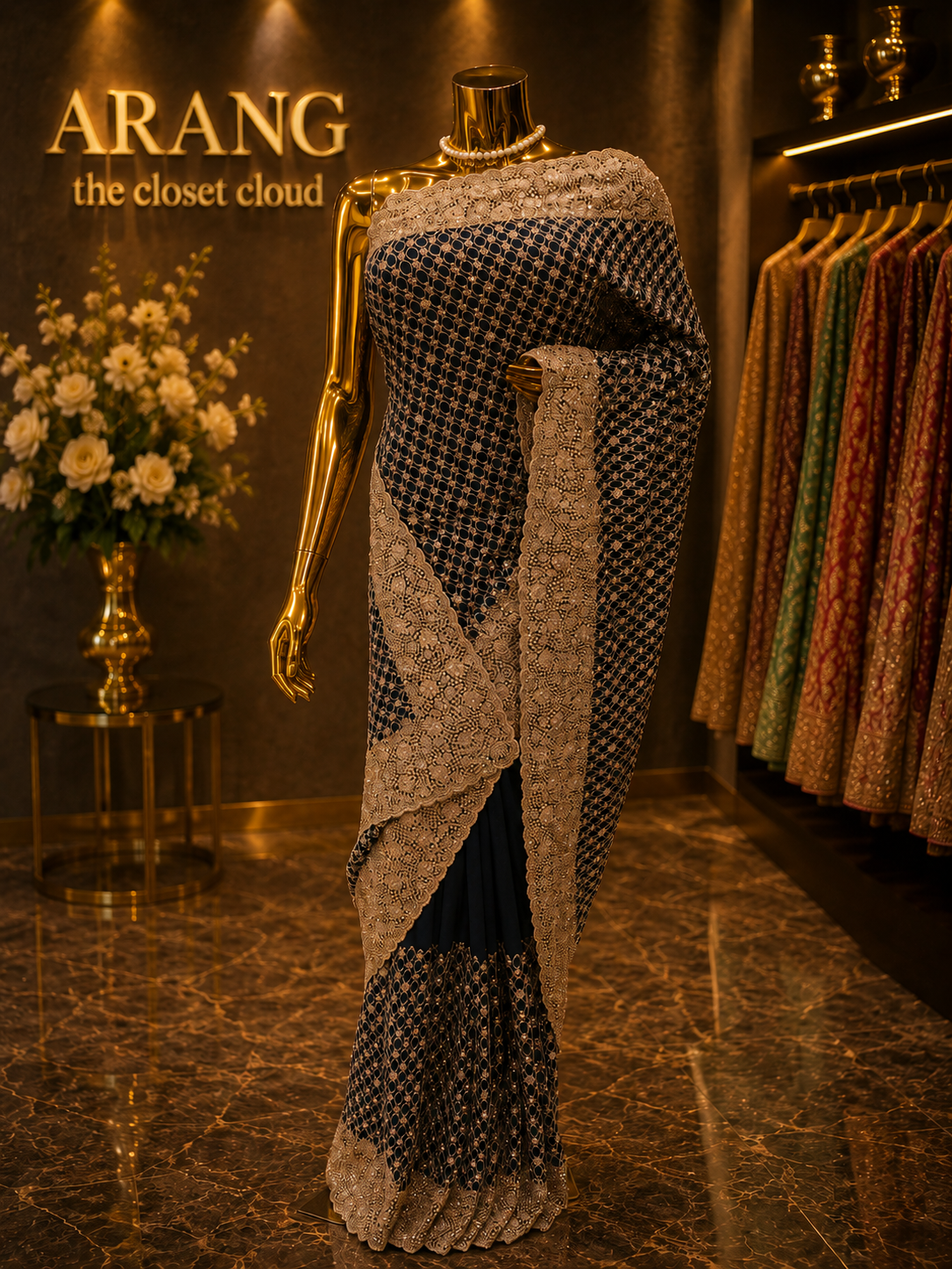 “The Teal Blue” Premium Designer Saree