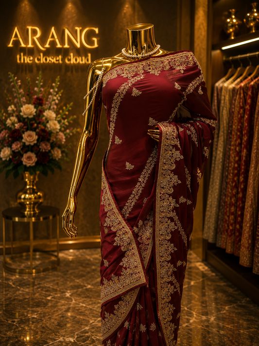 “The Rose Wine” Premium Designer Saree