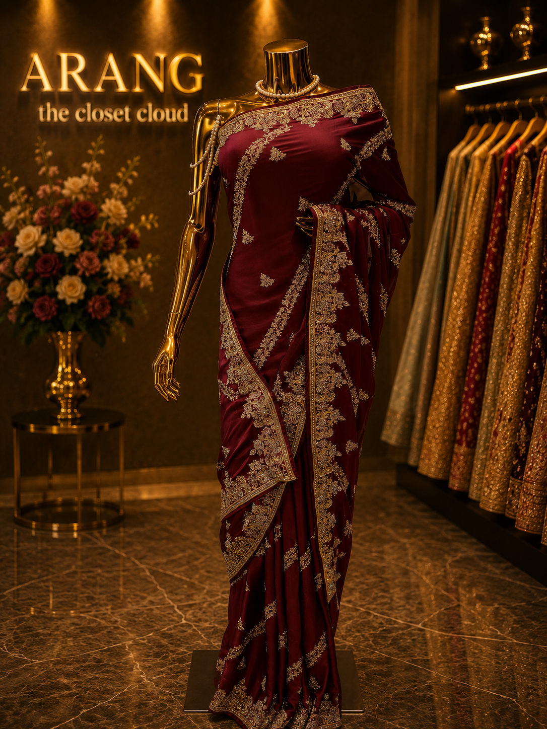 “The Rose Wine” Premium Designer Saree