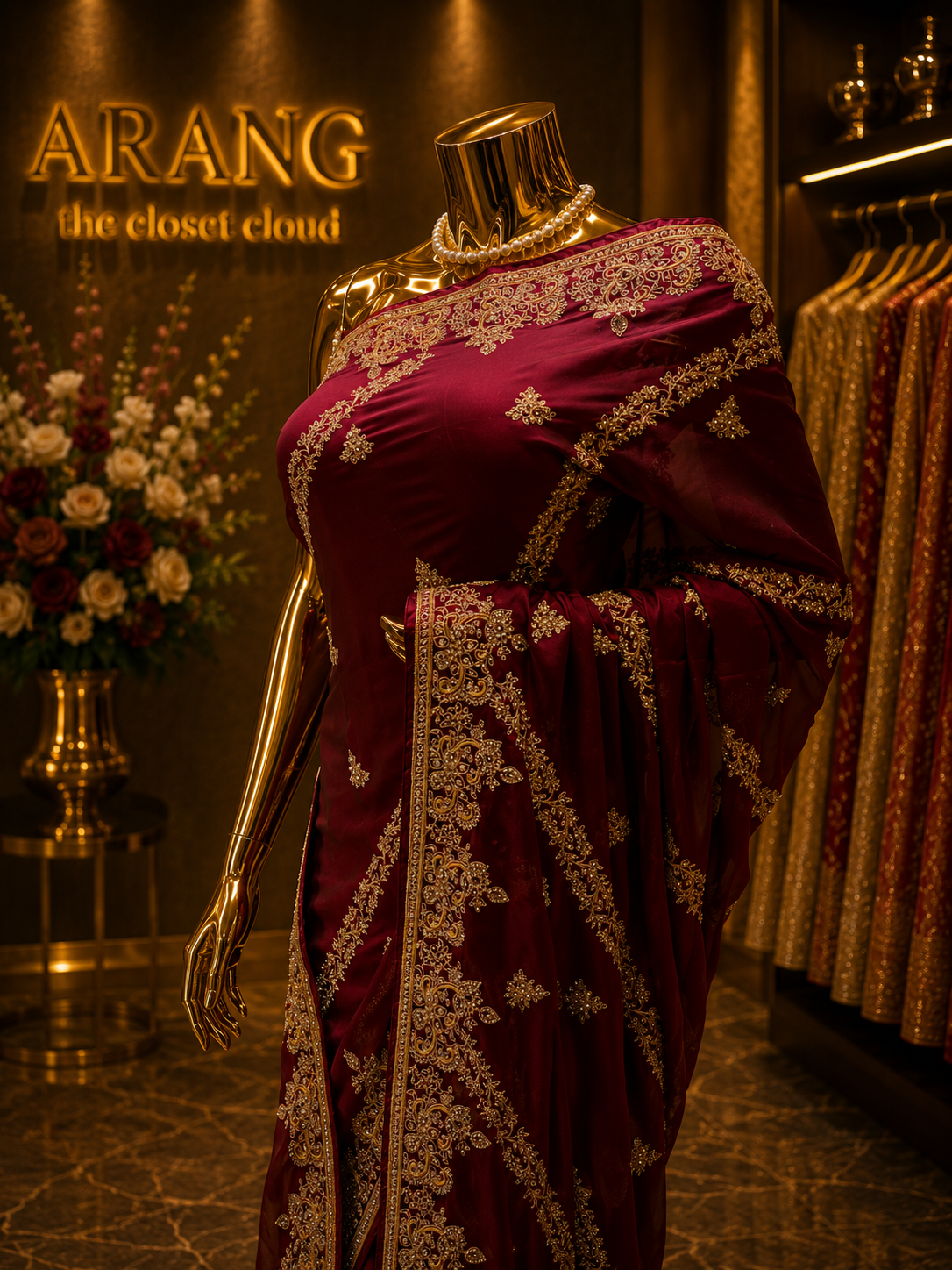 “The Rose Wine” Premium Designer Saree