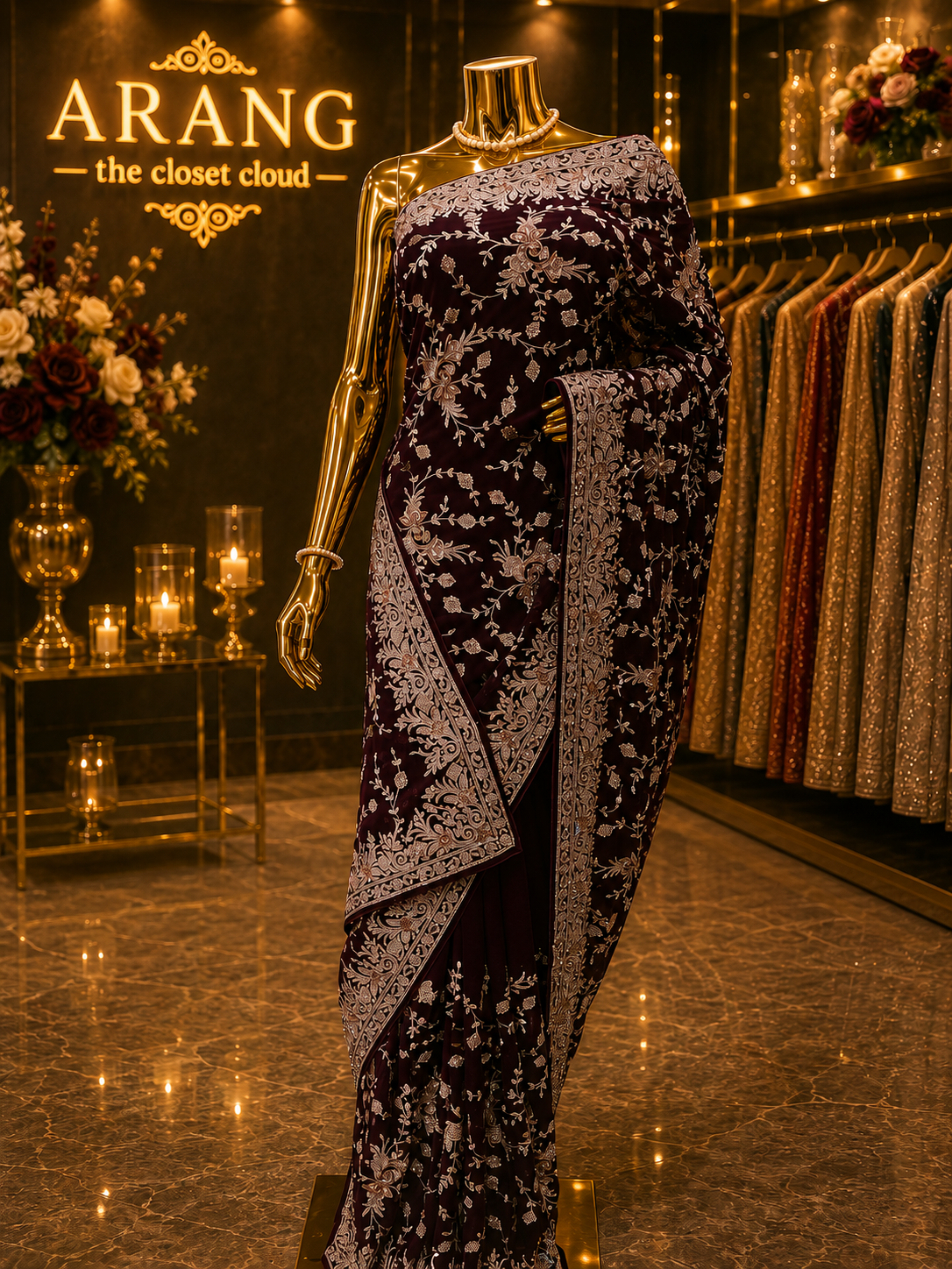 “The Deep Wine” Premium Designer Saree