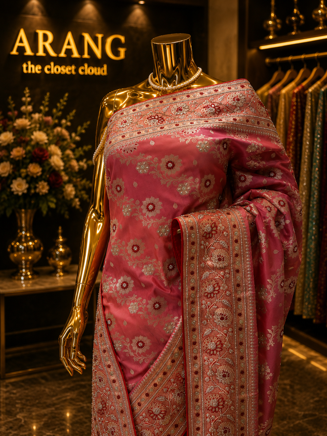 “The Turkish Pink” Premium Banarasi Silk Saree