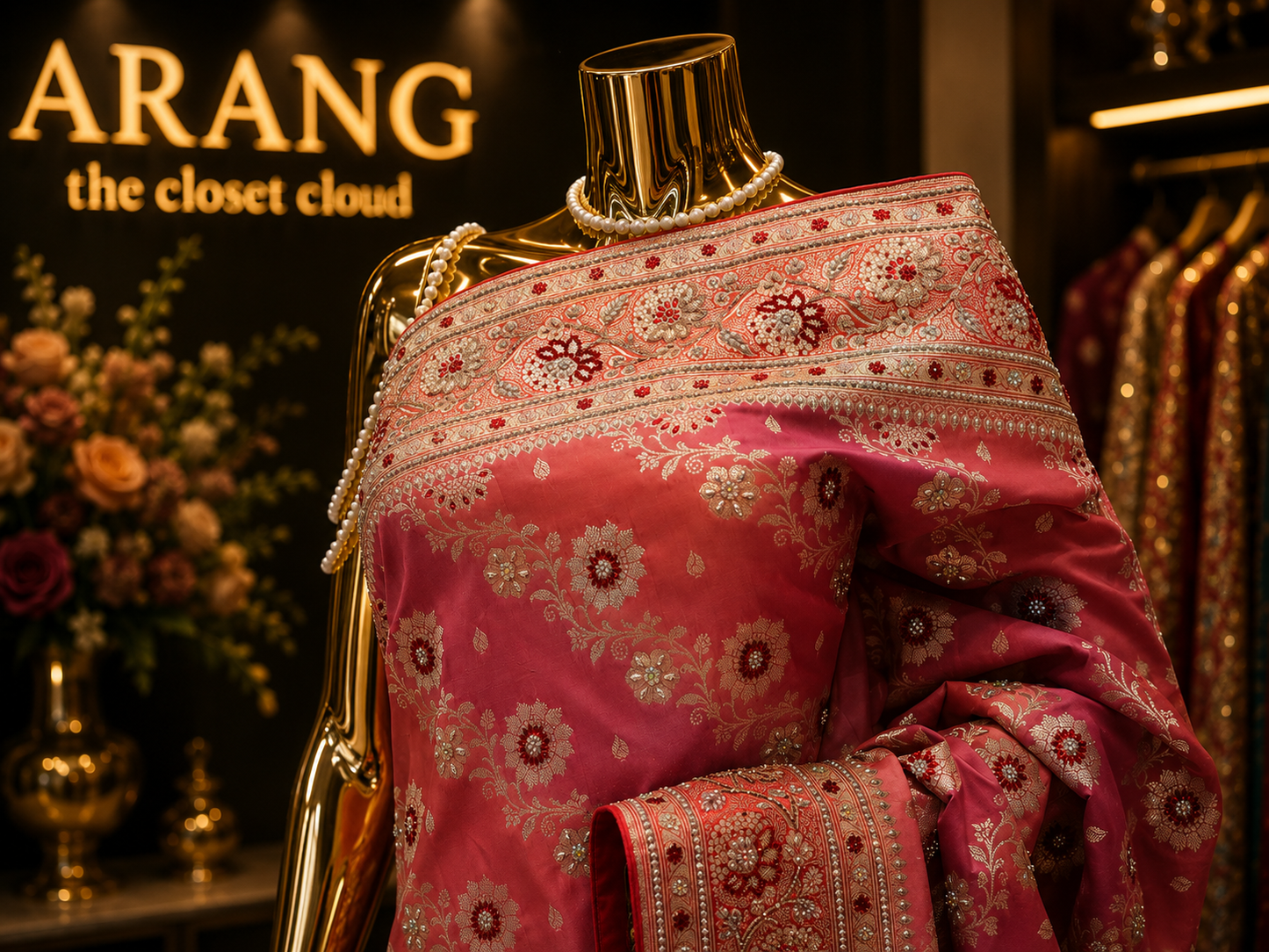 “The Turkish Pink” Premium Banarasi Silk Saree