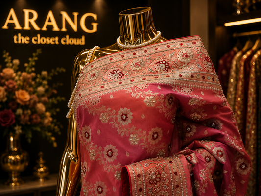 “The Turkish Pink” Premium Banarasi Silk Saree