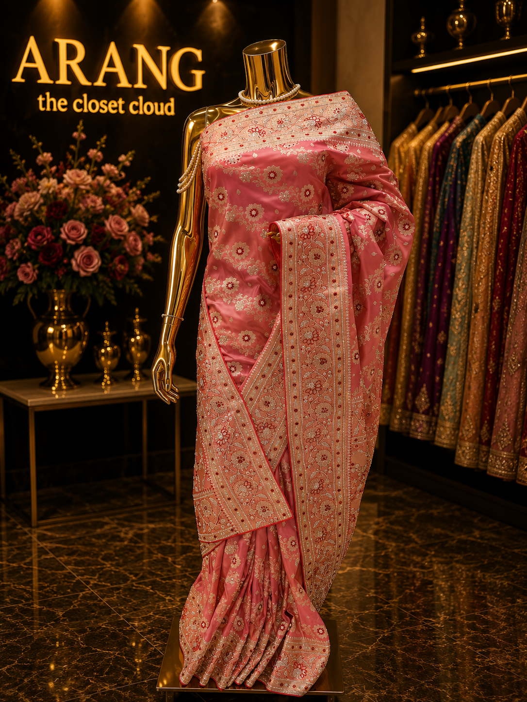 “The Turkish Pink” Premium Banarasi Silk Saree