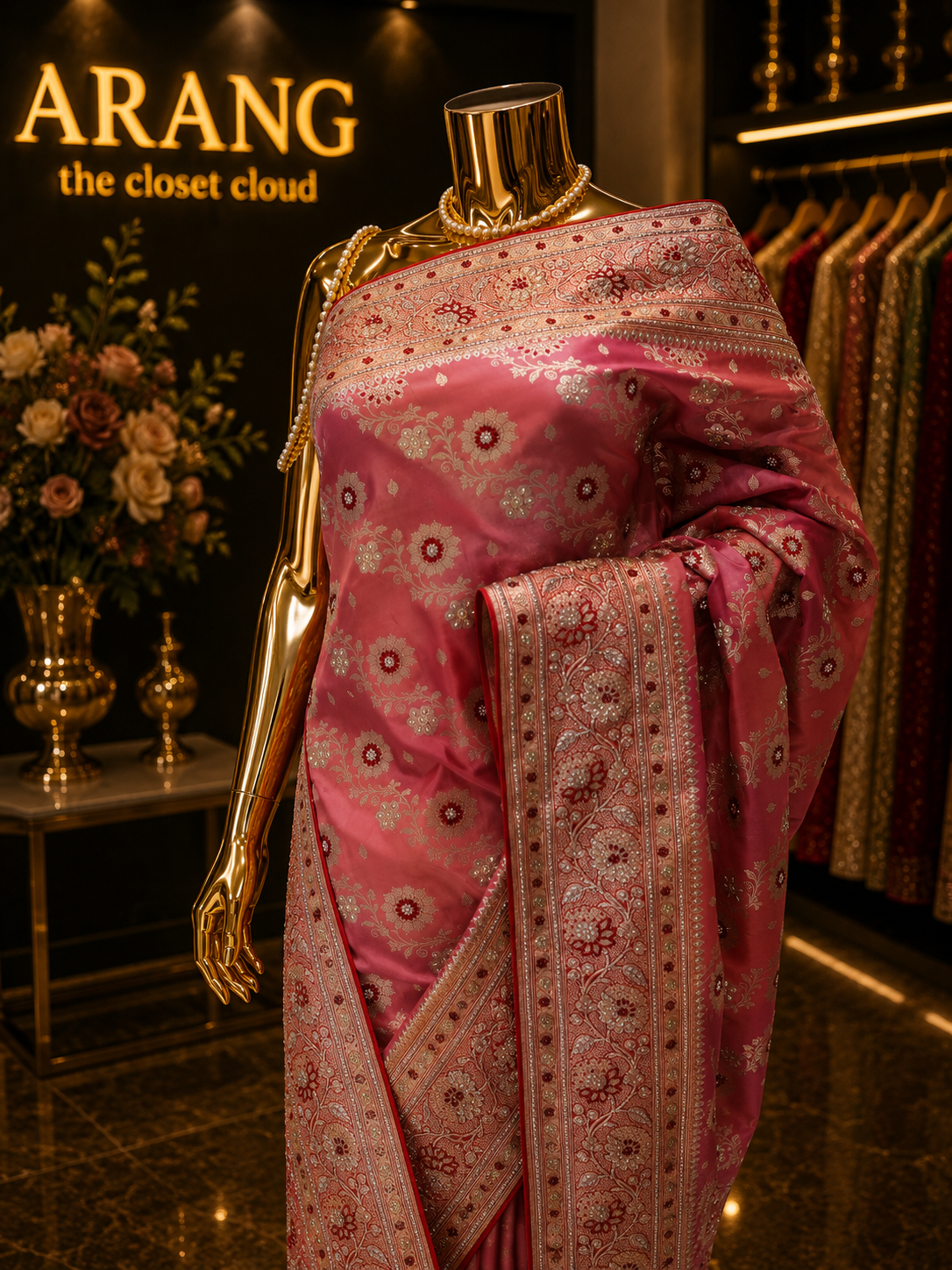 “The Turkish Pink” Premium Banarasi Silk Saree