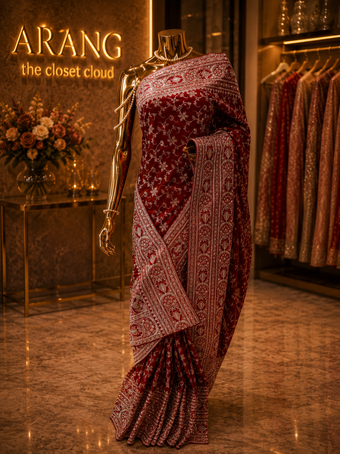 “The Royal Maroon” Premium Banarasi Silk Saree
