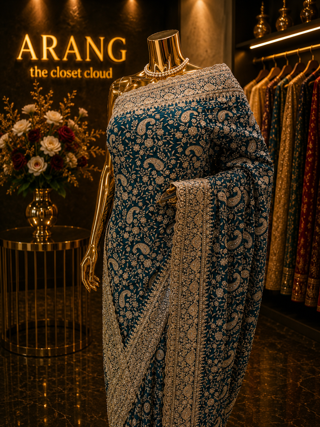 “The Royal Emerald Green” Premium Designer Saree